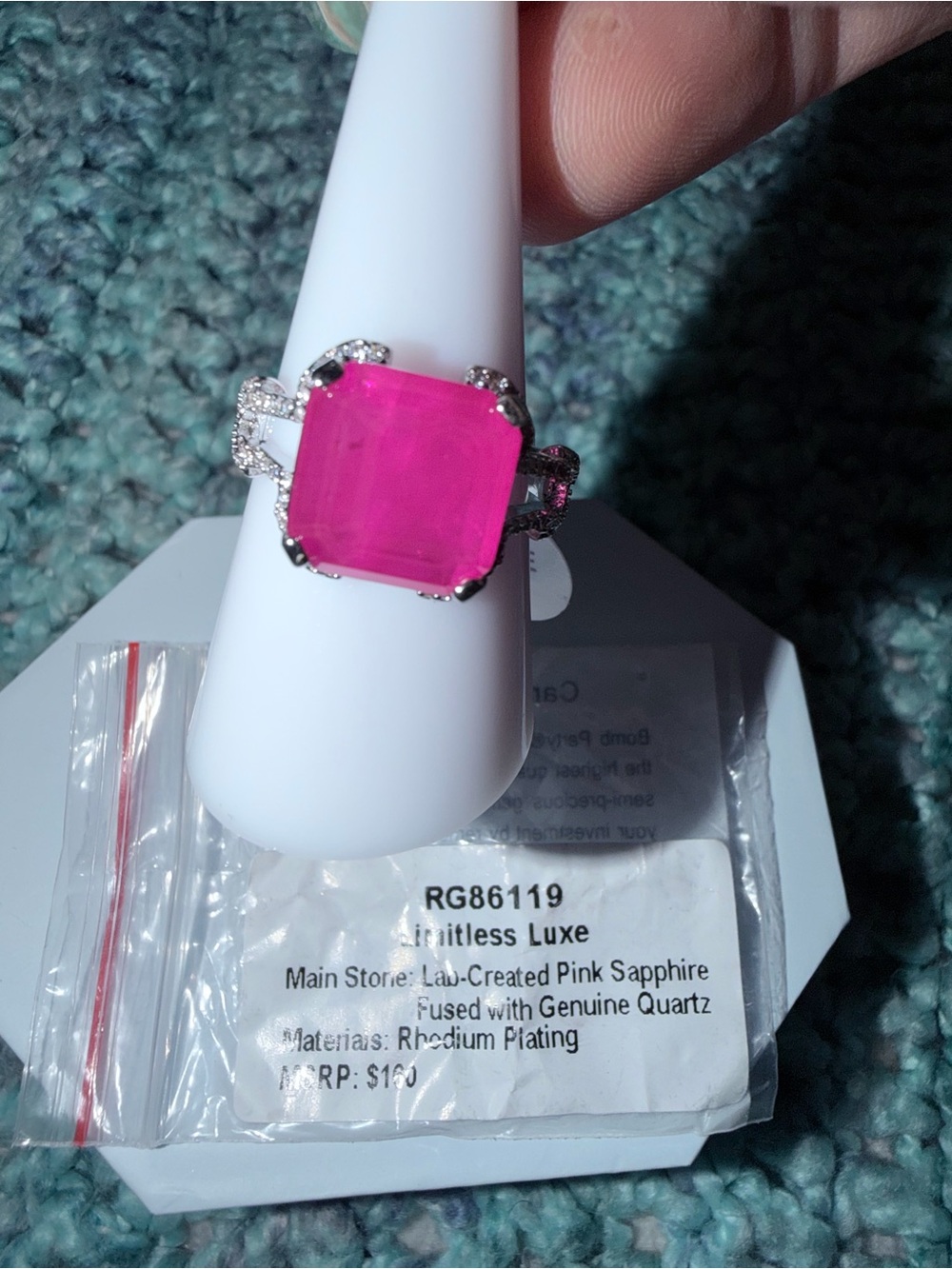 Bomb Party Limitless Luxe Pink Sapphire Cocktail Ring